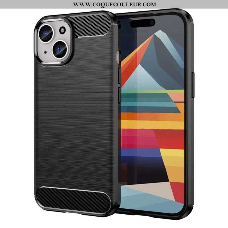 Coque iPhone 15 Plus Fibre Carbone Brossée