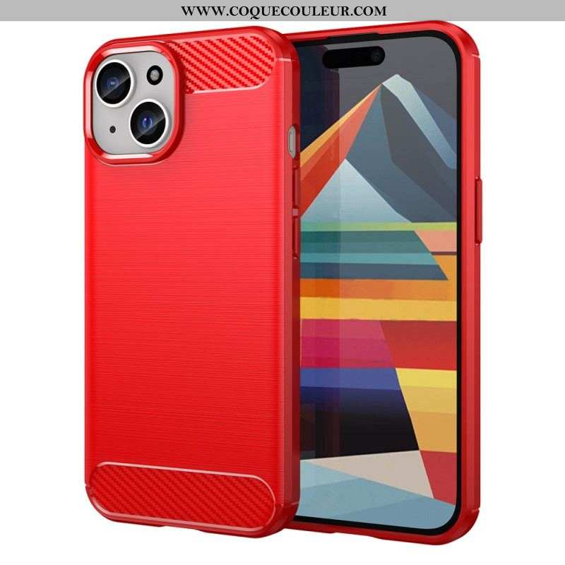 Coque iPhone 15 Plus Fibre Carbone Brossée