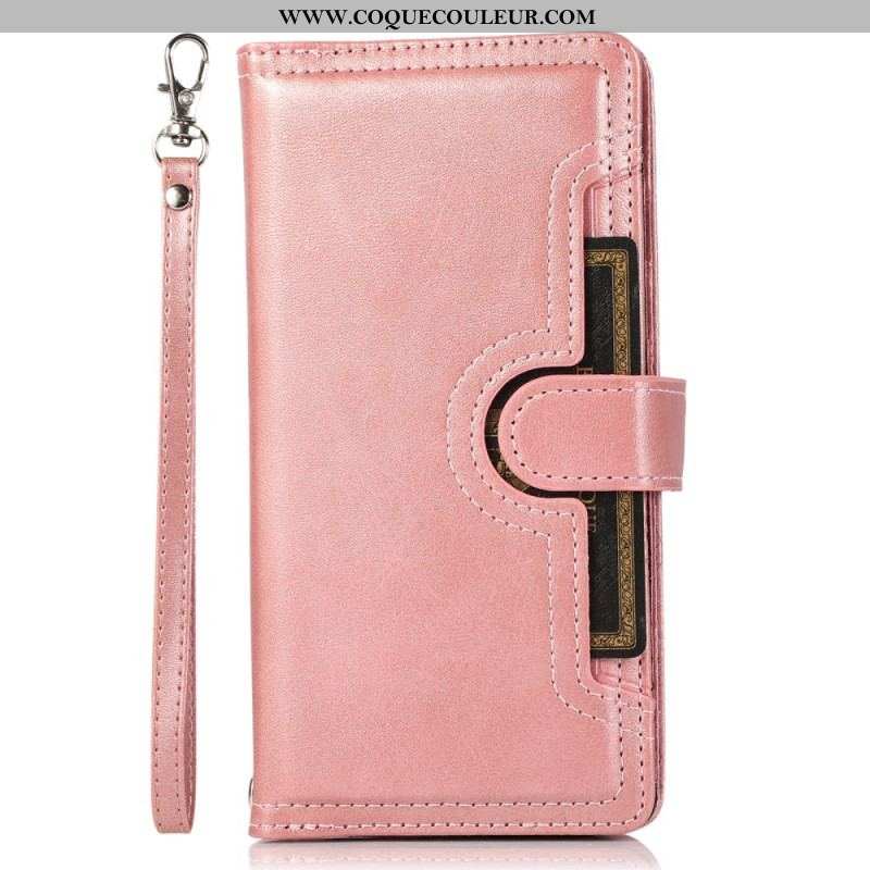 Housse iPhone 15 Plus Multi-Cartes et Pochette Frontale