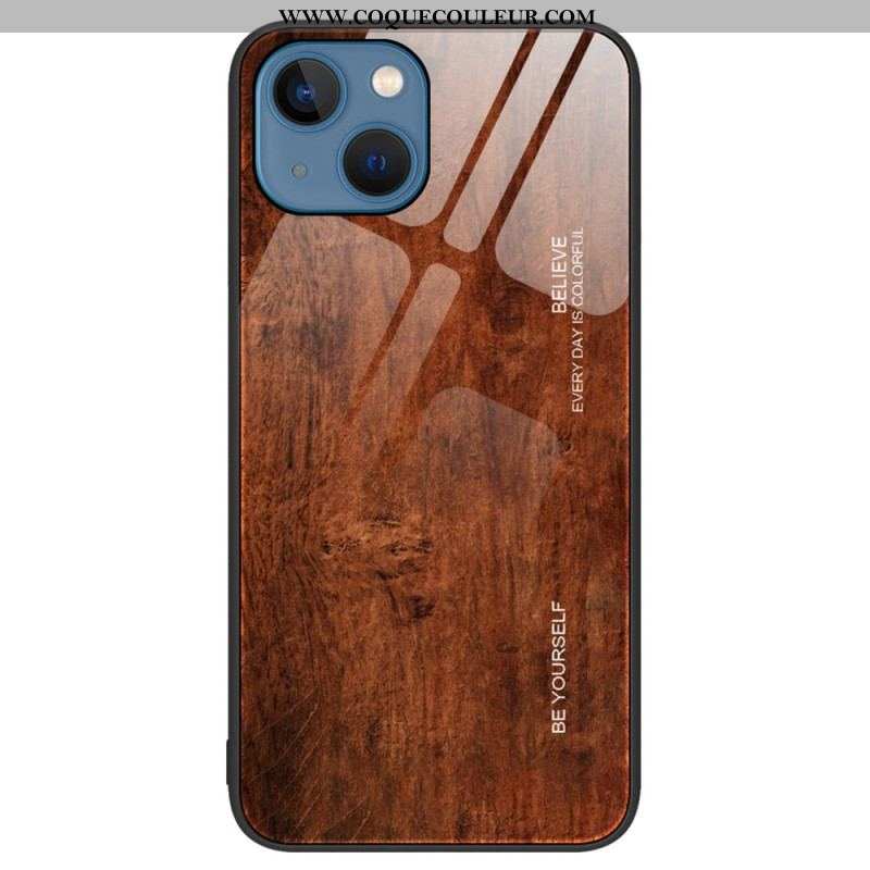 Coque iPhone 15 Plus Verre Trempé Design Bois