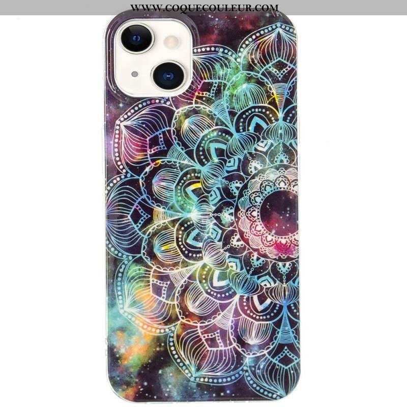 Coque iPhone 15 Plus Fluorescente Mandala