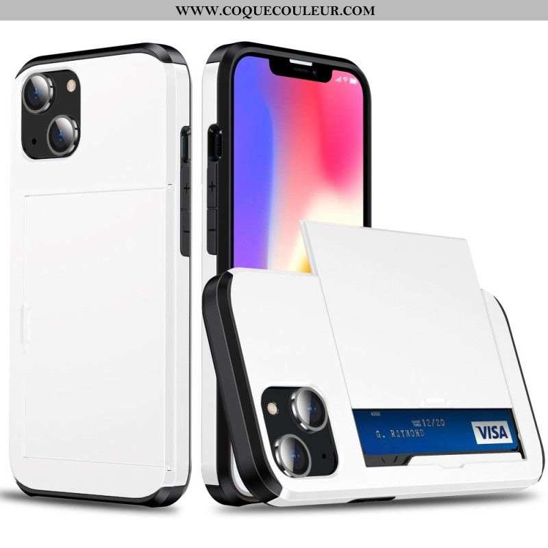 Coque iPhone 15 Plus Porte-Cartes Intégré Effet Métal