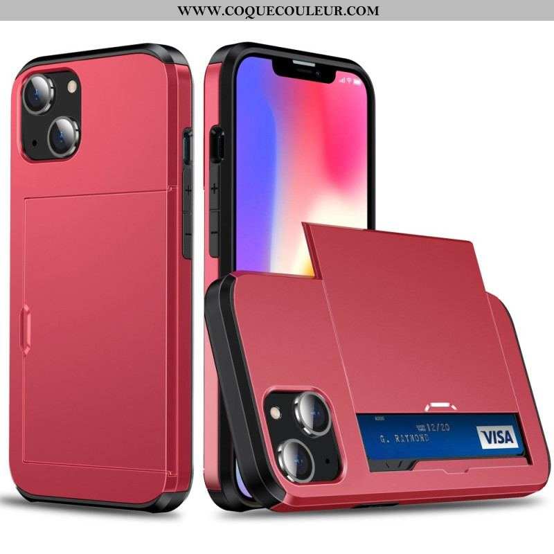 Coque iPhone 15 Plus Porte-Cartes Intégré Effet Métal