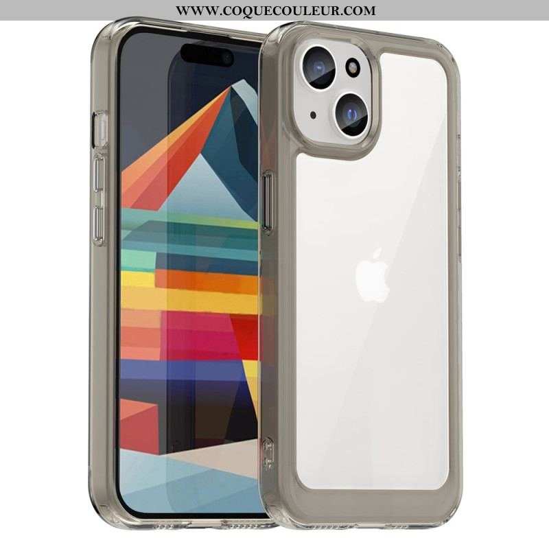 Coque iPhone 15 Plus Dos Acrylique et Rebords Silicone