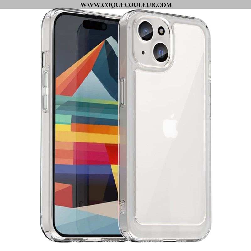 Coque iPhone 15 Plus Dos Acrylique et Rebords Silicone