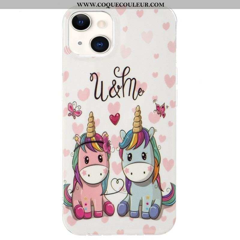 Coque iPhone 15 Plus Fluorescente Licorne