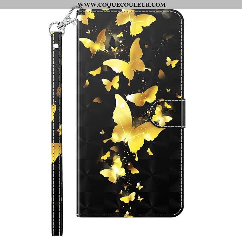 Housse iPhone 15 Plus Papillons 3D à Lanière