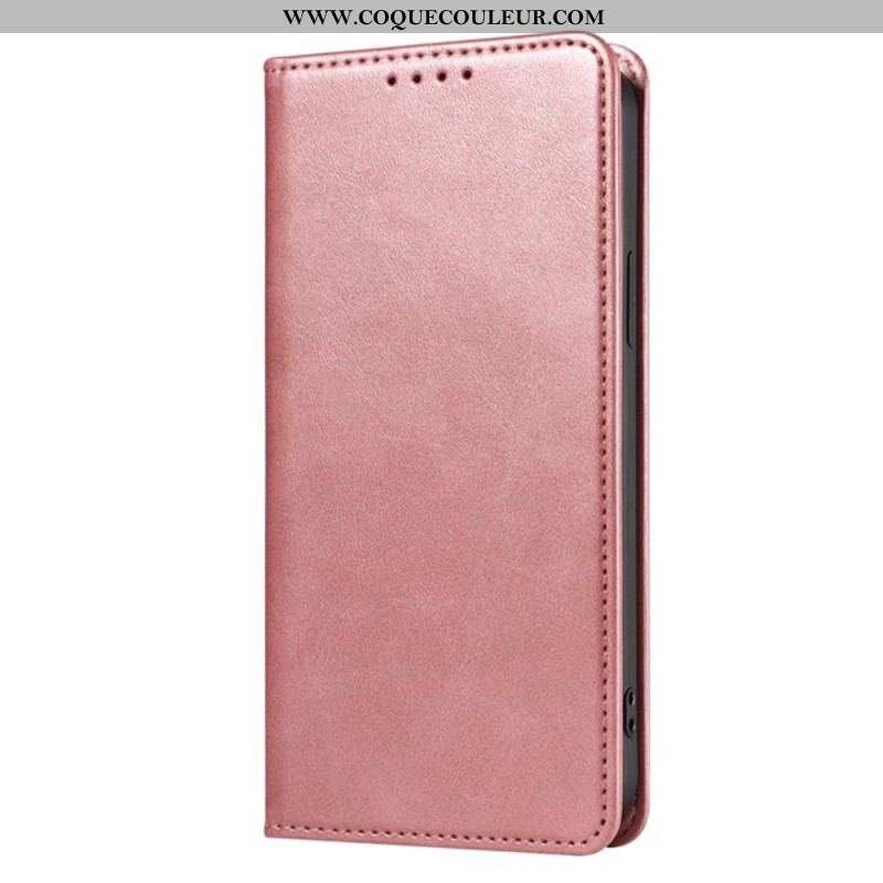 Flip Cover iPhone 15 Plus Effet Cuir Classique