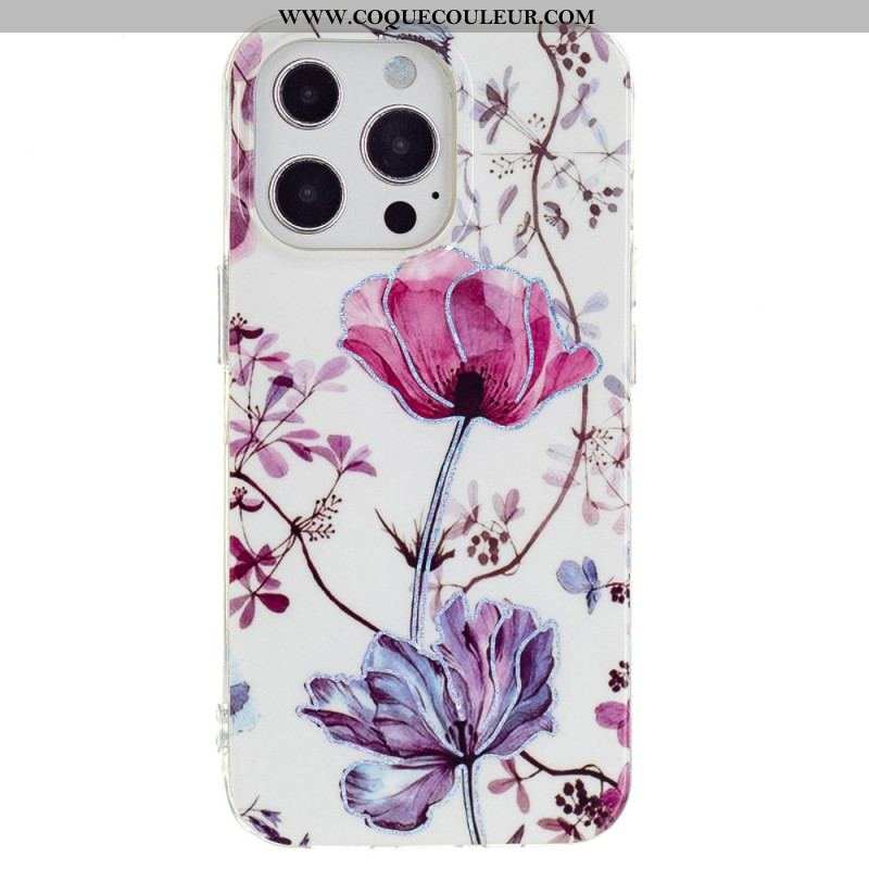 Coque iPhone 15 Pro Max Marbre Floral