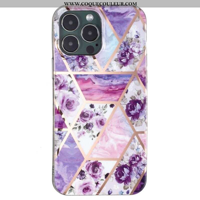 Coque iPhone 15 Pro Max Marbre Floral