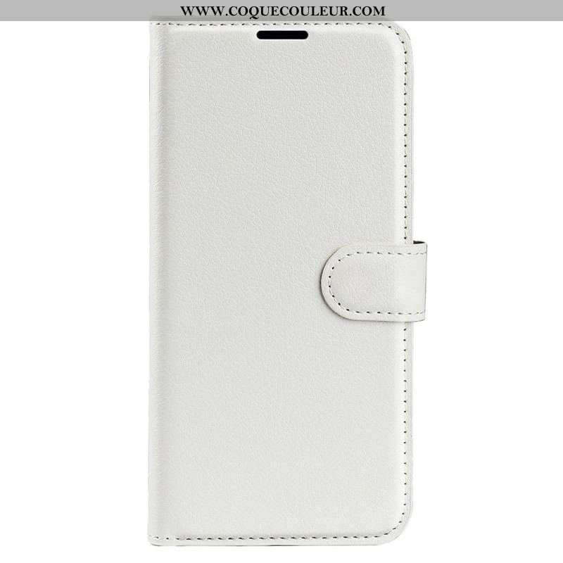 Housse iPhone 15 Pro Max Simili Cuir Litchi Classique