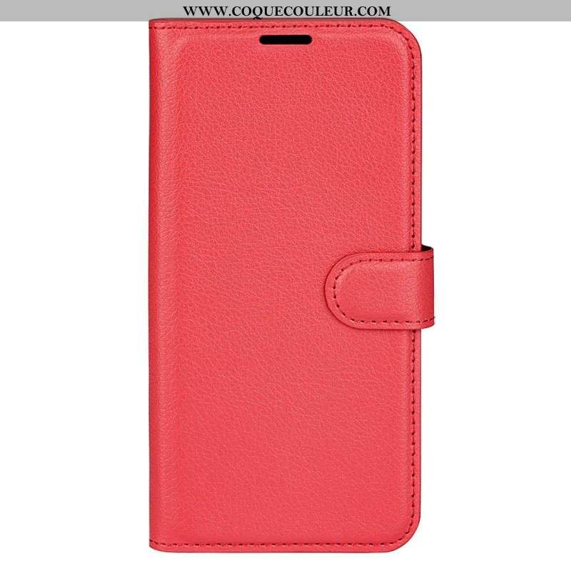 Housse iPhone 15 Pro Max Simili Cuir Litchi Classique