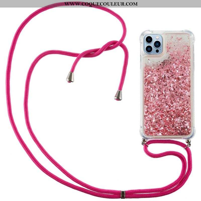 Coque iPhone 15 Pro Max à Cordon Paillettes