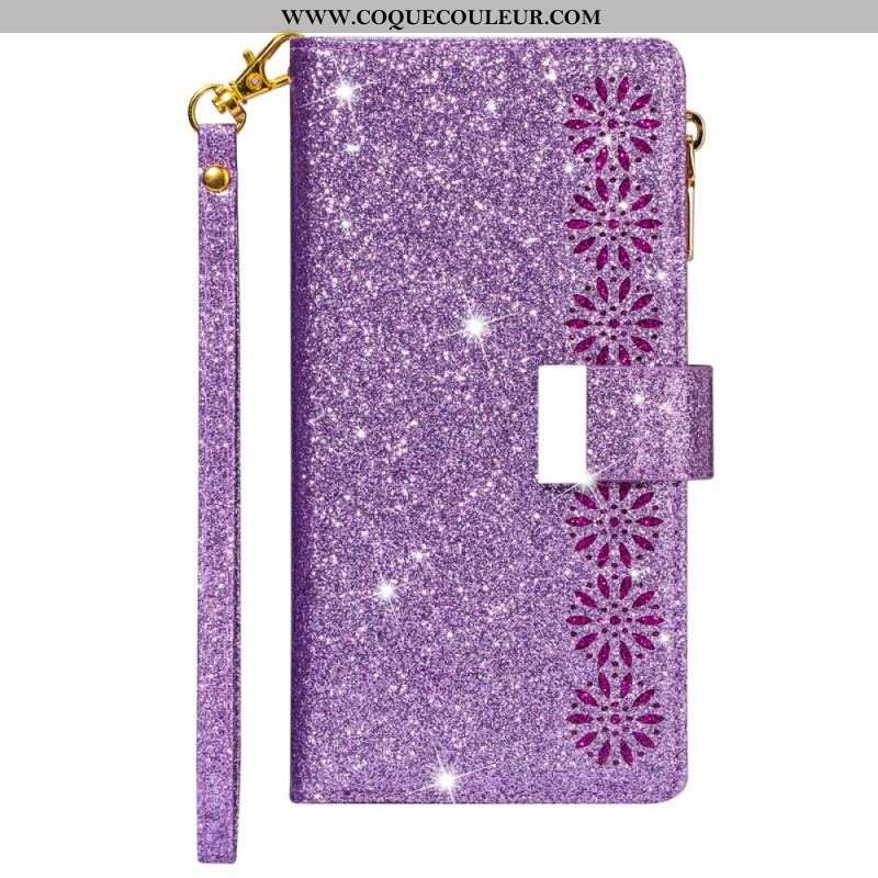 Housse iPhone 15 Pro Max Paillettes avec Porte-Monnaie