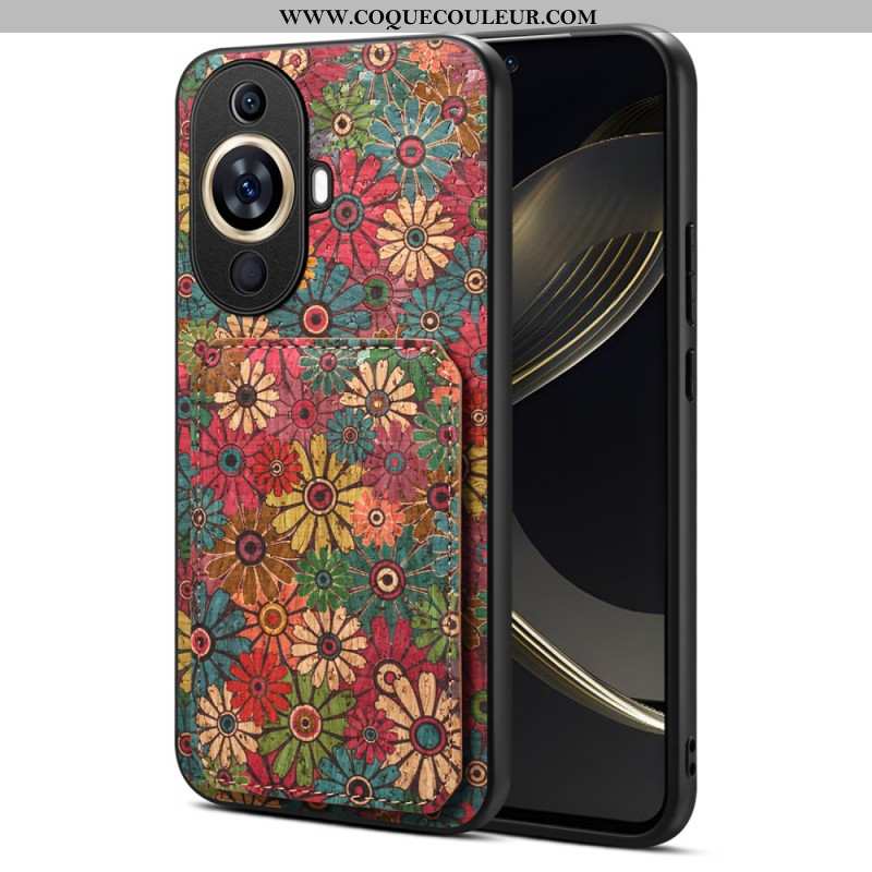 Coque Huawei Nova 11 Pro Porte-Cartes Motif Floral