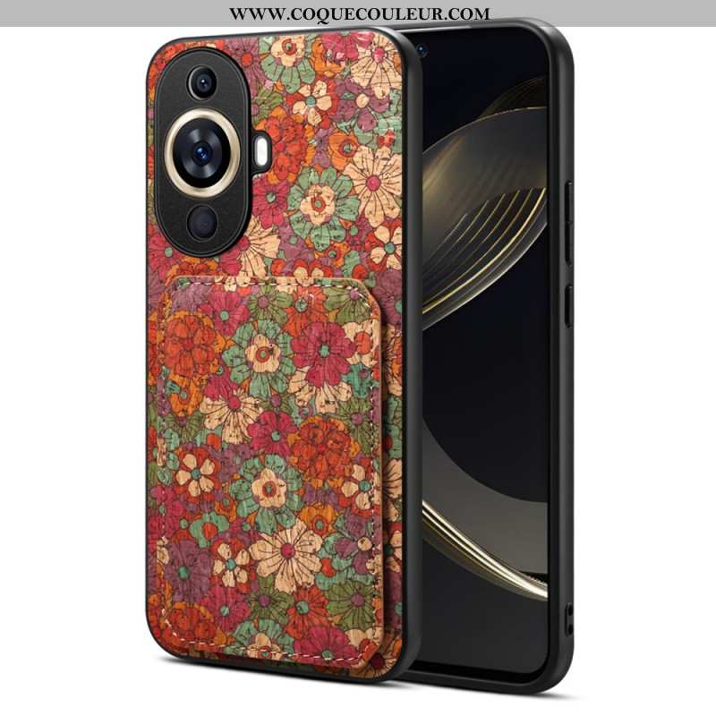 Coque Huawei Nova 11 Pro Porte-Cartes Motif Floral