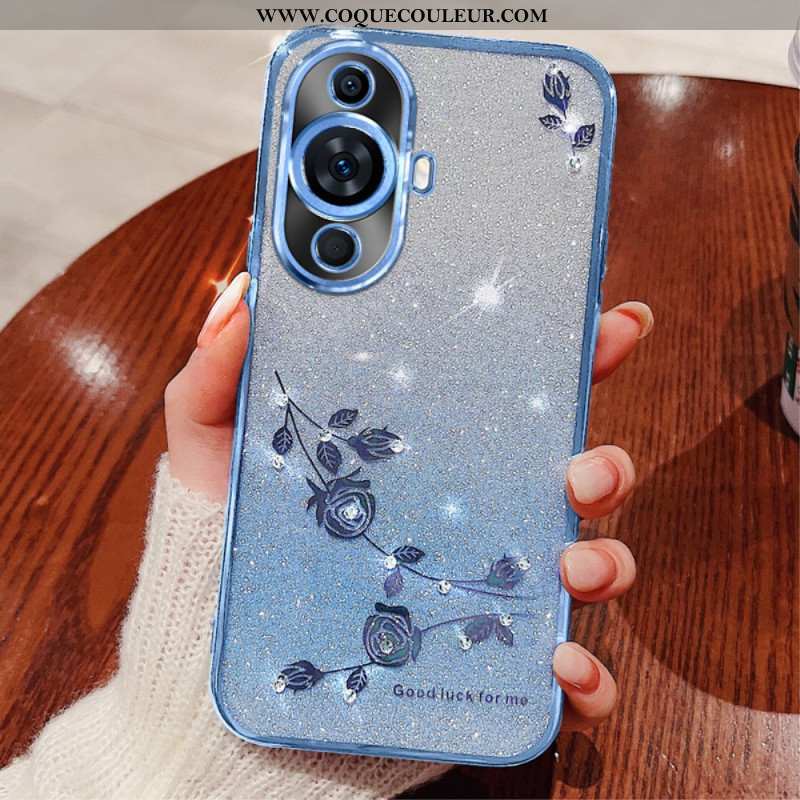 Coque Huawei Nova 11 Pro Fleurs en Strass KADEM