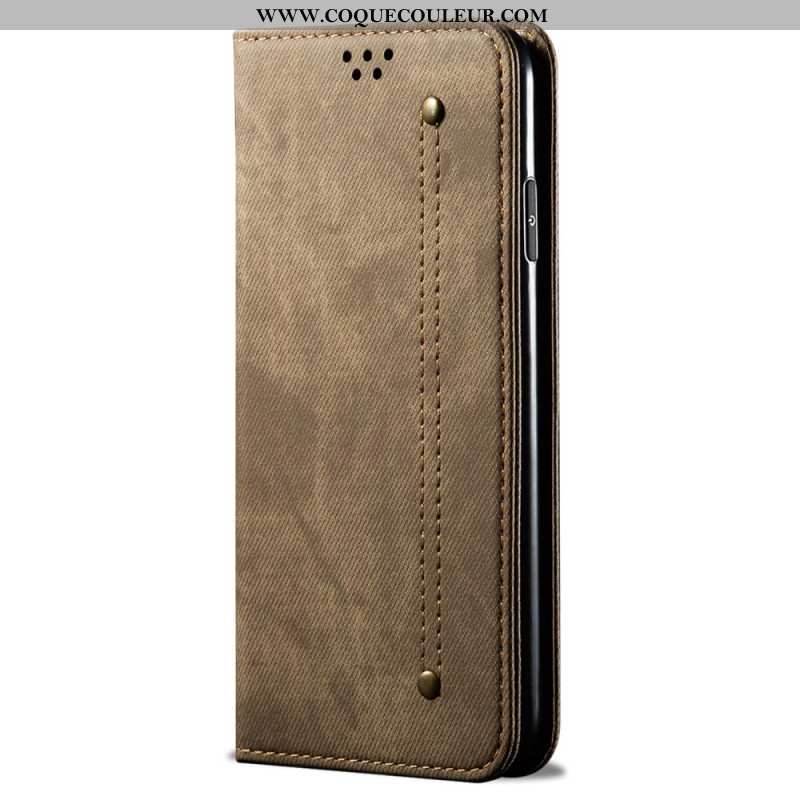 Flip Cover Huawei Nova 11 Pro Tissu Jeans