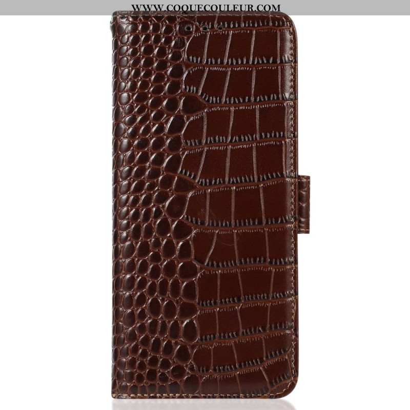 Housse Huawei Nova 11 Pro Texture Crocodile Blocage RFID