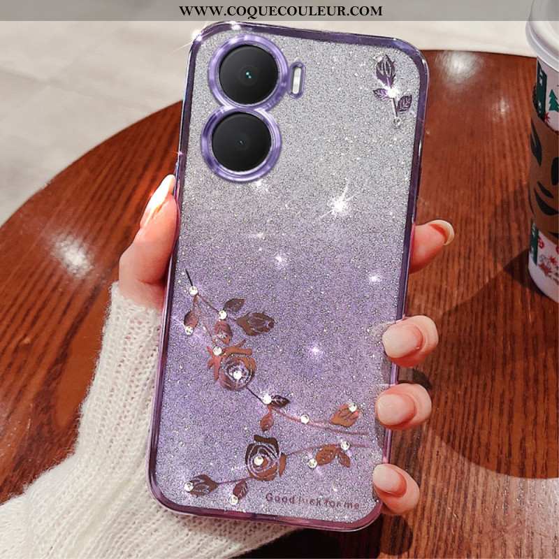 Coque Huawei Nova 12 SE Fleurs et Strass KADEM