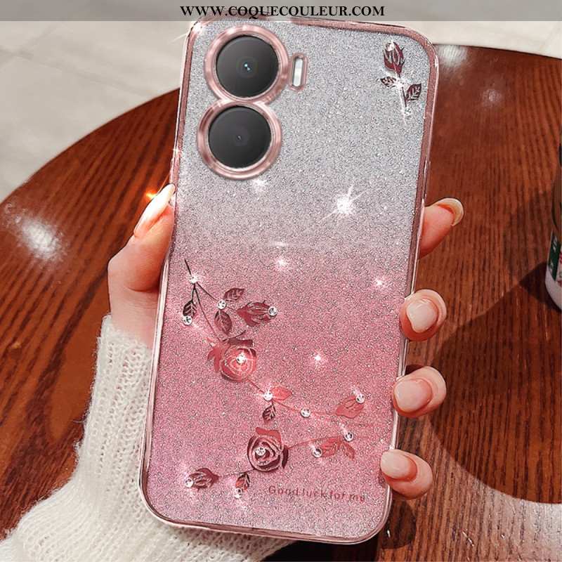 Coque Huawei Nova 12 SE Fleurs et Strass KADEM