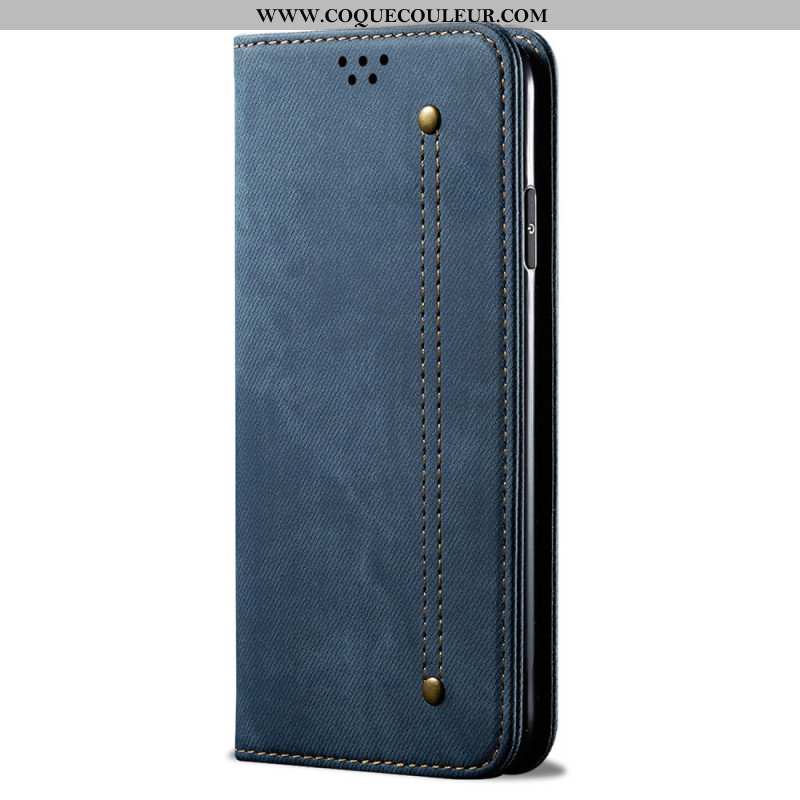 Flip Cover Huawei Nova 12 SE Tissu Jeans