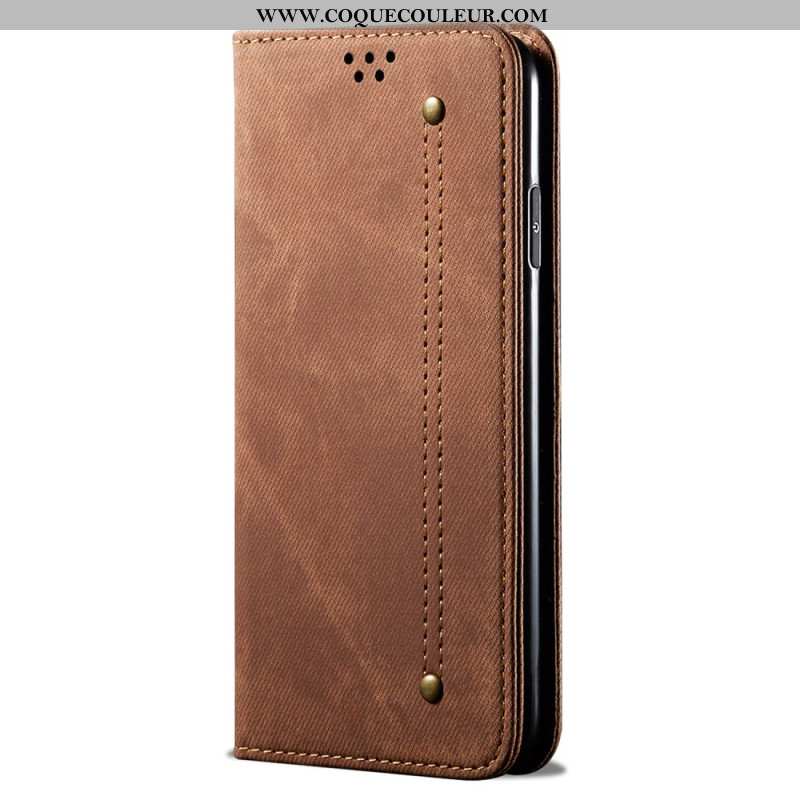 Flip Cover Huawei Nova 12 SE Tissu Jeans