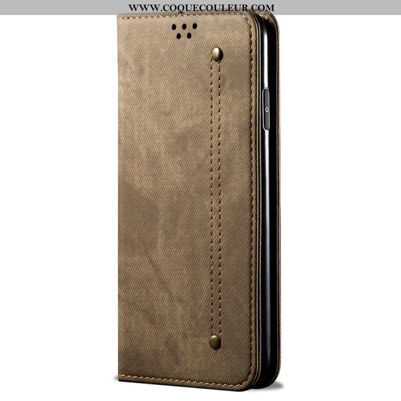 Flip Cover Huawei Nova 12 SE Tissu Jeans