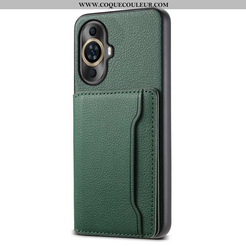 Coque Huawei Nova 12S Effet Cuir Porte-Cartes Support