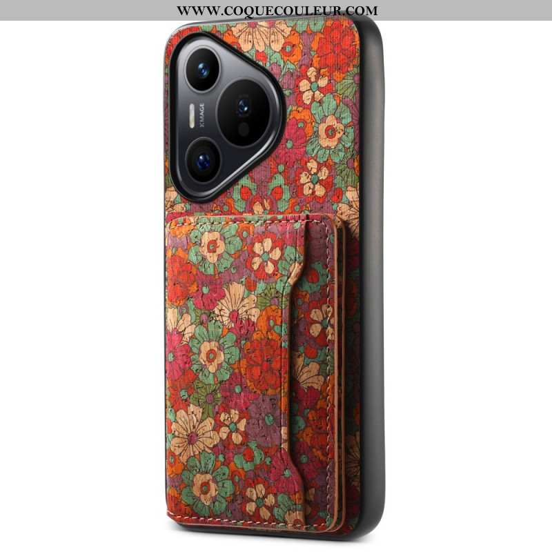 Coque Huawei Pura 70 Porte-Cartes Florale