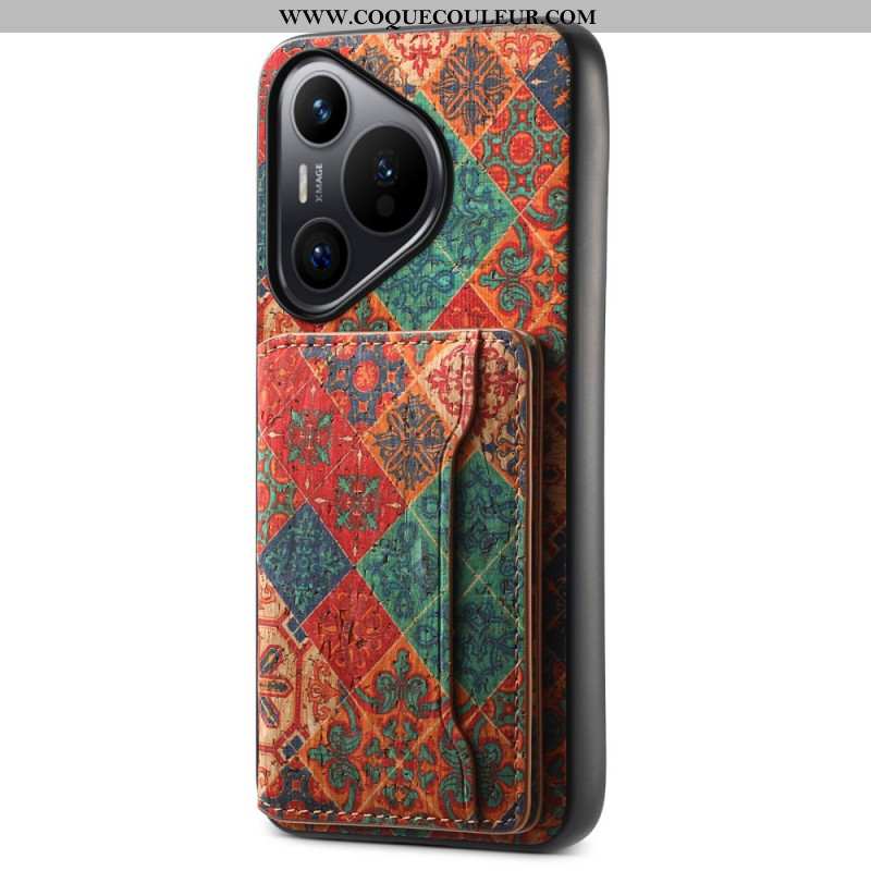 Coque Huawei Pura 70 Porte-Cartes Florale