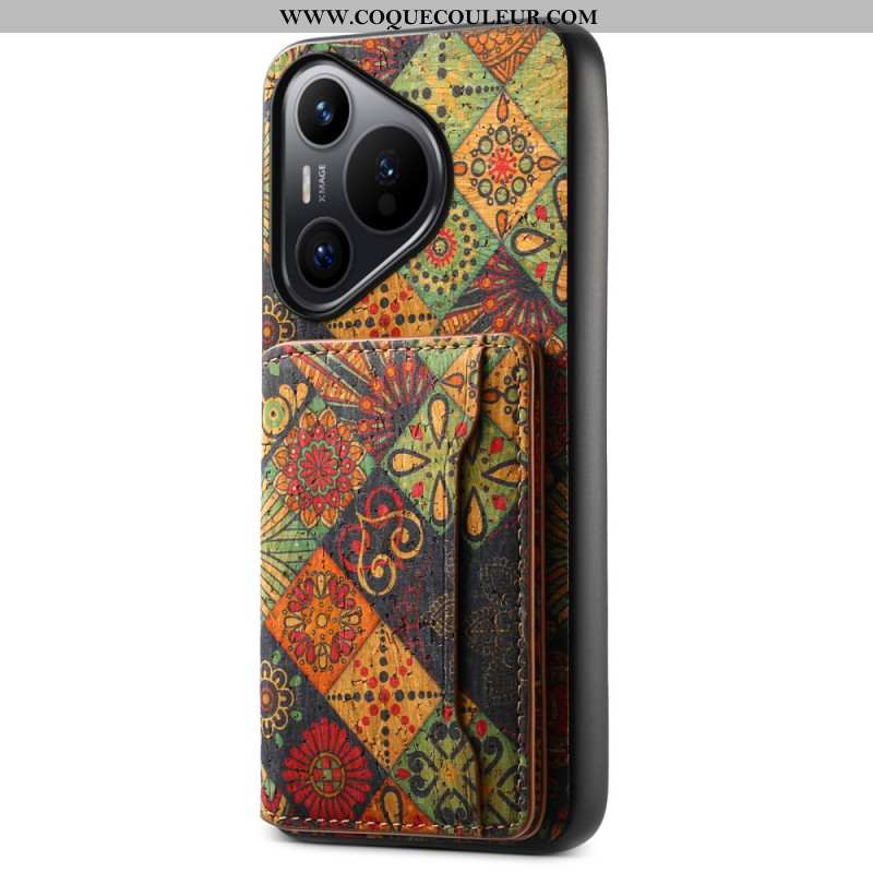 Coque Huawei Pura 70 Porte-Cartes Florale