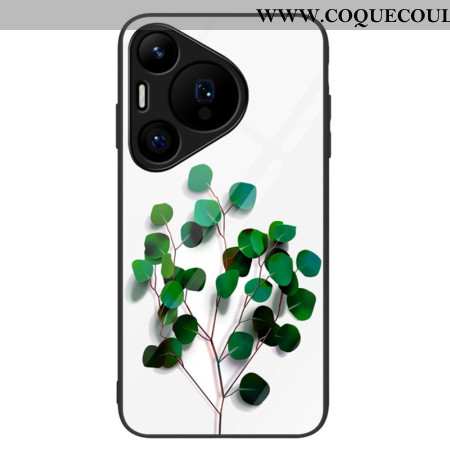 Coque Huawei Pura 70 Verre Trempé Feuilles Vertes