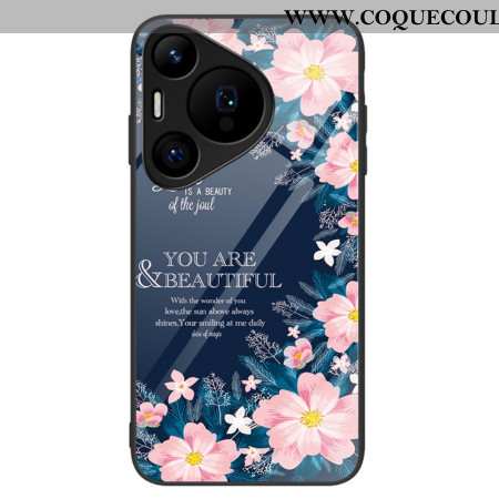 Coque Huawei Pura 70 Pro Verre Trempé Fleurs Roses