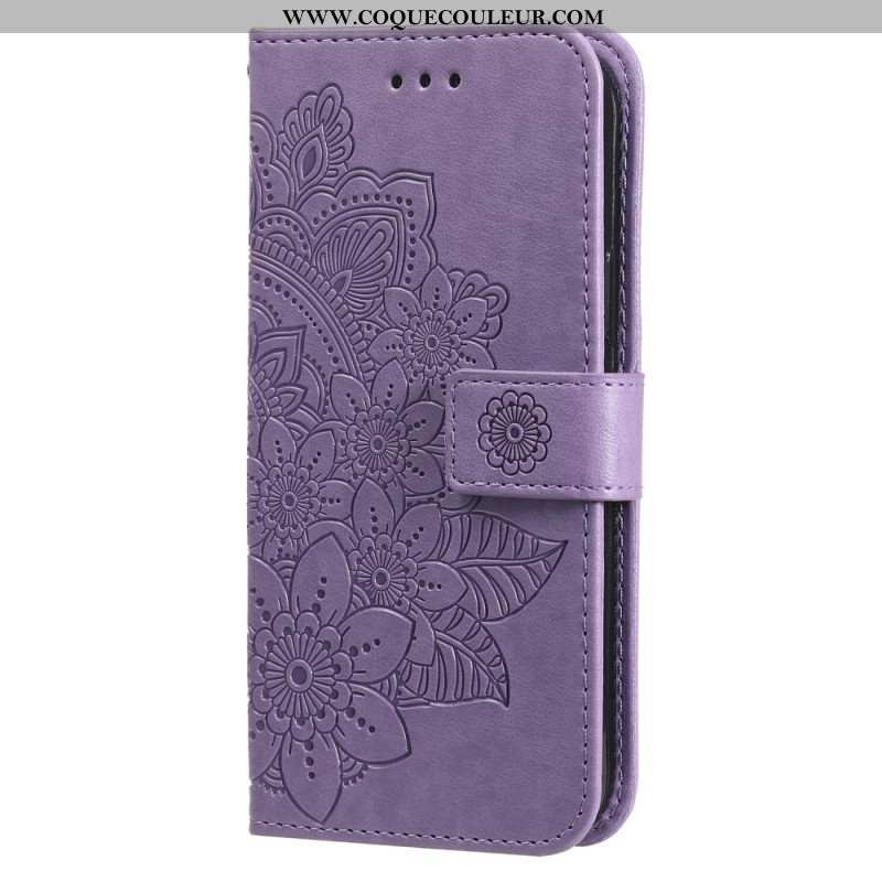 Housse OnePlus 12 5G Fleur Motif Floral à Lanière