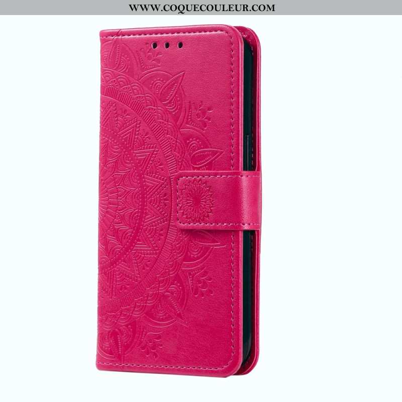 Housse OnePlus 12 5G Fleur Mandala avec Lanière