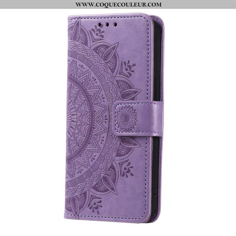 Housse OnePlus 12 5G Fleur Mandala avec Lanière