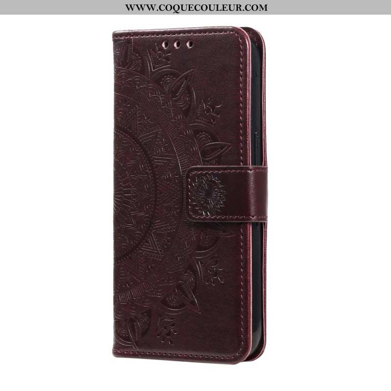 Housse OnePlus 12 5G Fleur Mandala avec Lanière