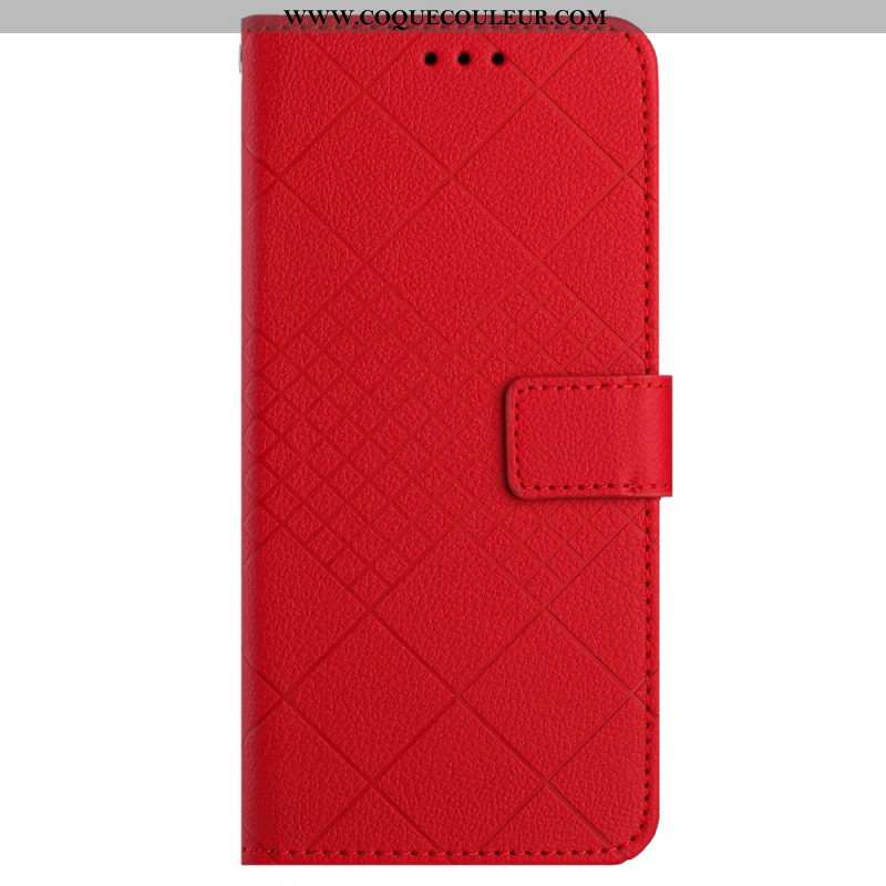 Housse OnePlus 12 5G Texture Litchi avec Losanges