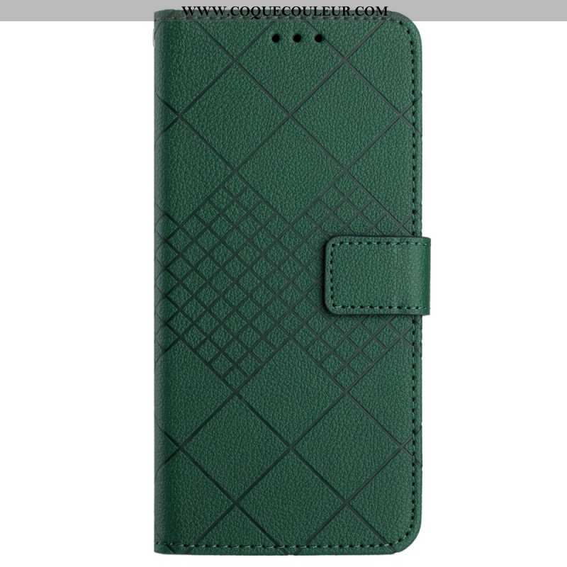 Housse OnePlus 12 5G Texture Litchi avec Losanges