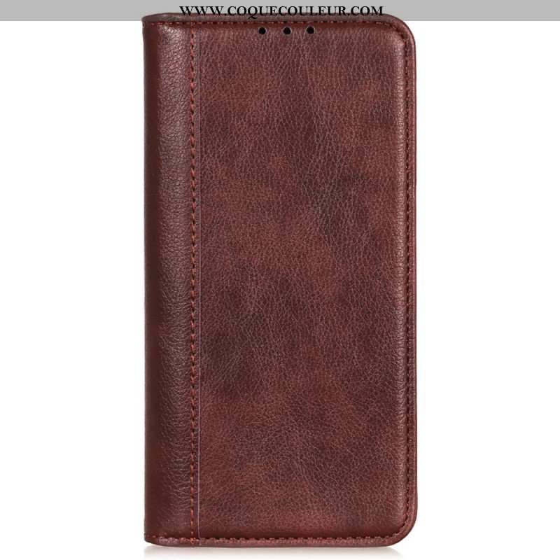 Flip Cover OnePlus 12 5G Cuir Litchi Fendu