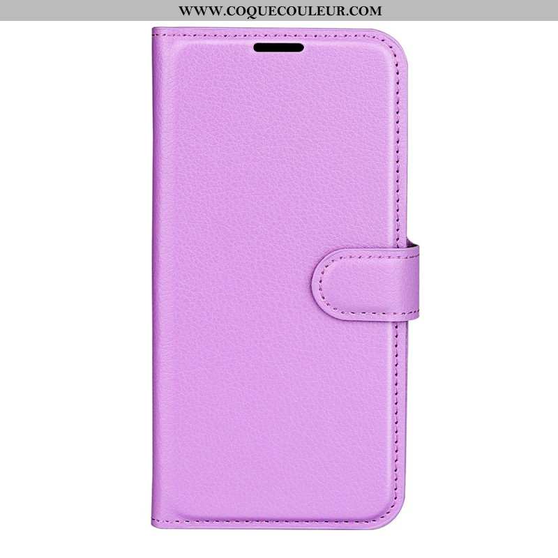 Housse OnePlus 12 5G Simili Cuir Litchi Classique