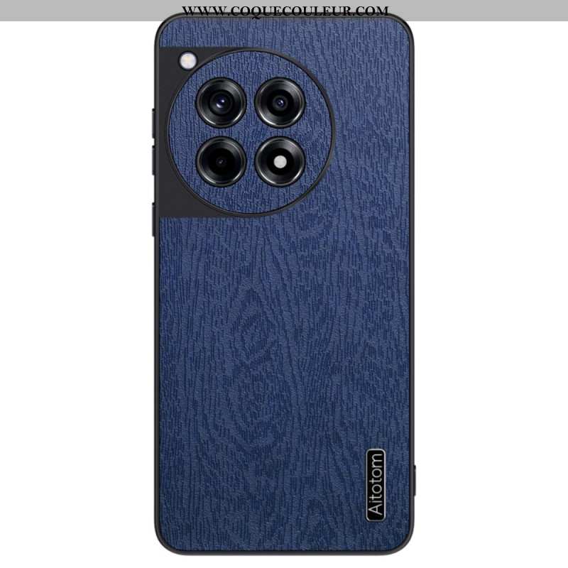 Coque OnePlus 12R Simili Cuir Effet Bois