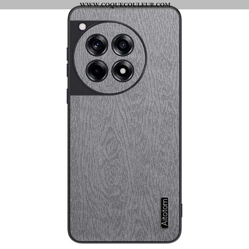 Coque OnePlus 12R Simili Cuir Effet Bois