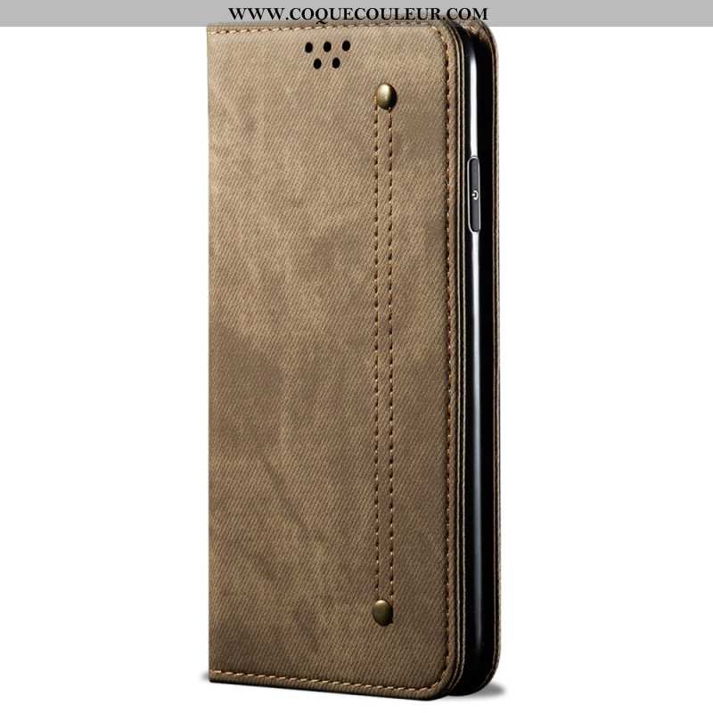 Flip Cover OnePlus 12R 5G Tissu Jeans