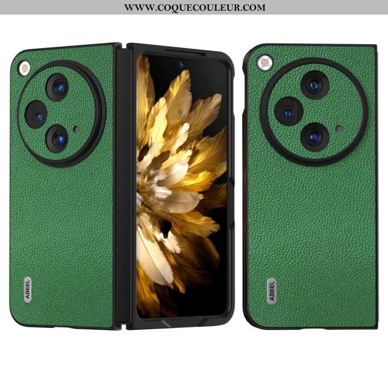 Coque OnePlus Open / Oppo Find N3 5G Cuir Naturel Litchi ABEEL