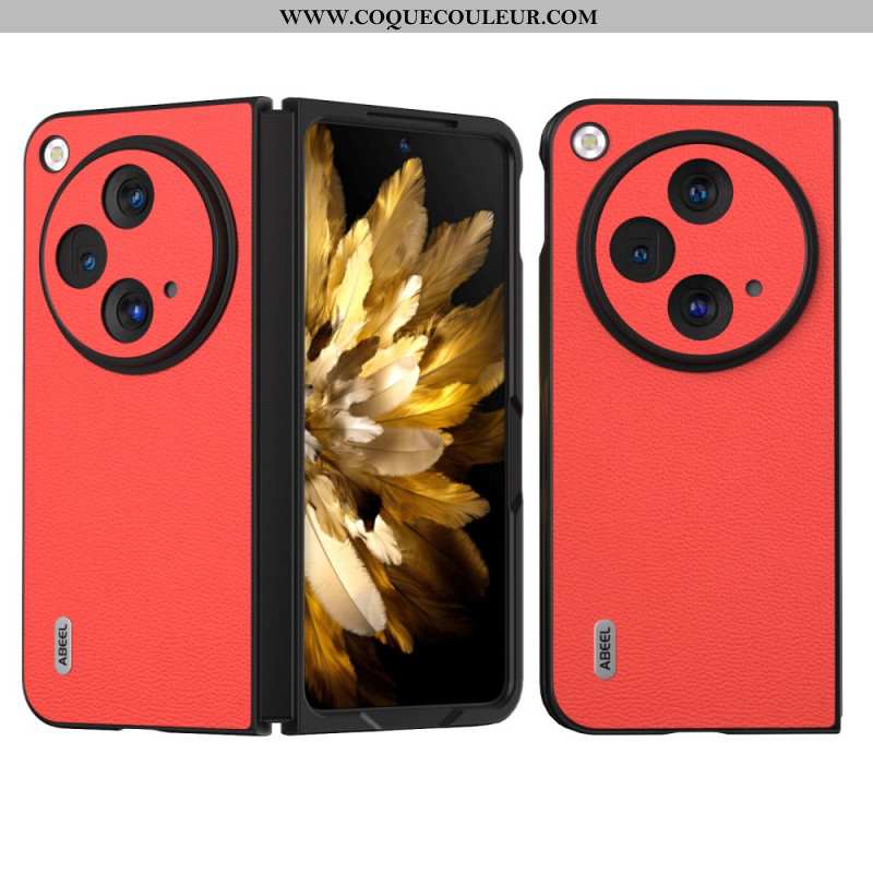 Coque OnePlus Open Cuir Foncé ABEEL