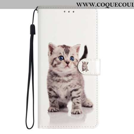 Housse Oppo A98 5G Chat Mignon à Lanière