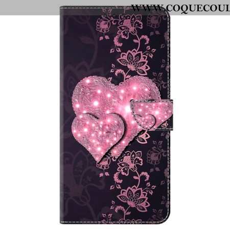 Housse Oppo A98 5G Coeurs de Dentelle