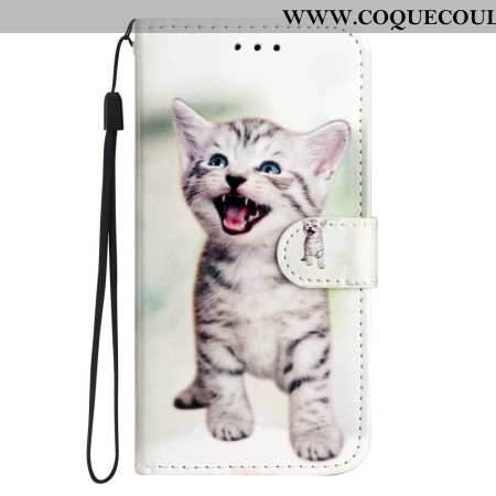 Housse Oppo A98 5G Petit Chaton à Lanière